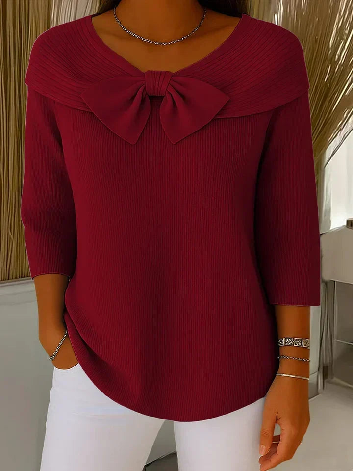 Sixtine™ | Haut Élégant en Tricot avec Nœud