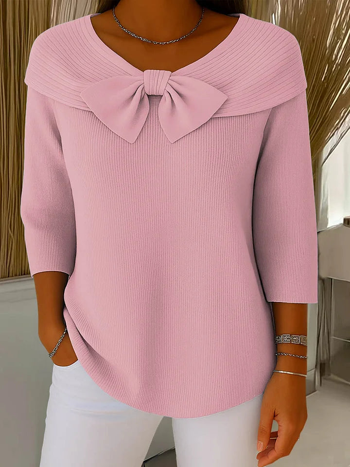 Sixtine™ | Haut Élégant en Tricot avec Nœud