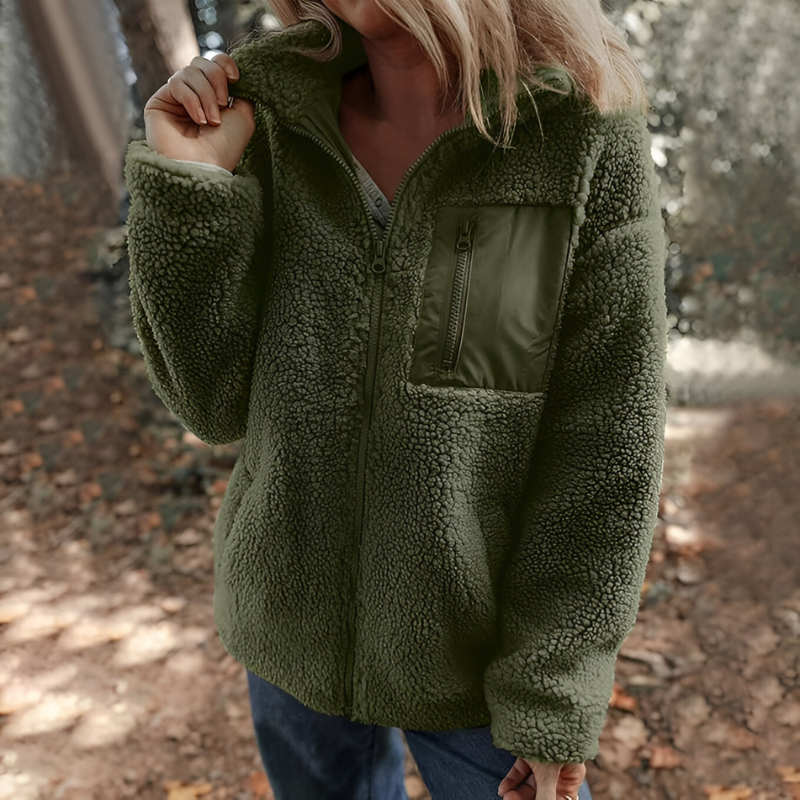 Faye™ | Veste en Fleece Teddy Chaude avec Fermeture Éclair