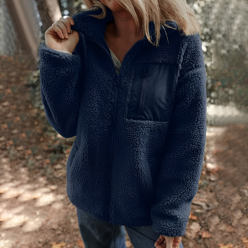 Faye™ | Veste en Fleece Teddy Chaude avec Fermeture Éclair