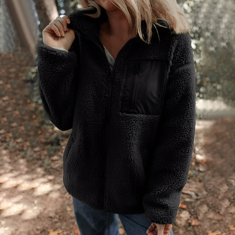 Faye™ | Veste en Fleece Teddy Chaude avec Fermeture Éclair