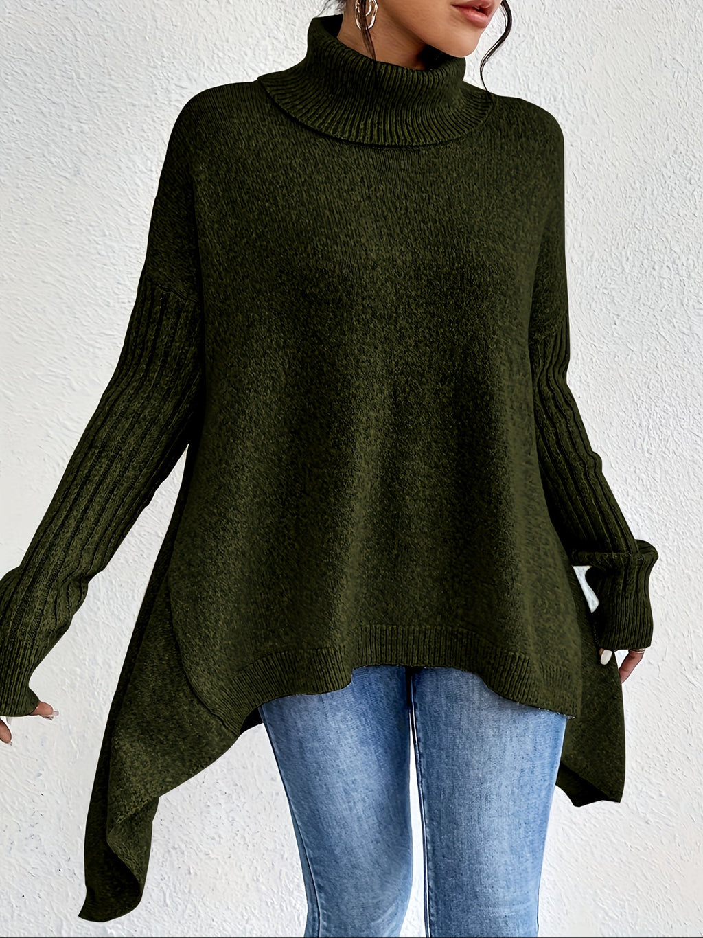 Léïna™ – Le Pull Col Montant Doux & Décontracté