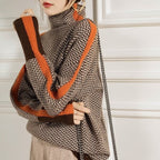Célestine™ | Pull Rayé Chic à Col Montant