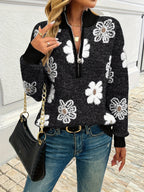 Monique™ – Cardigan fleuri doux intemporel élégant