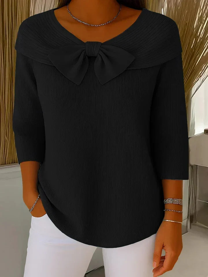 Sixtine™ | Haut Élégant en Tricot avec Nœud