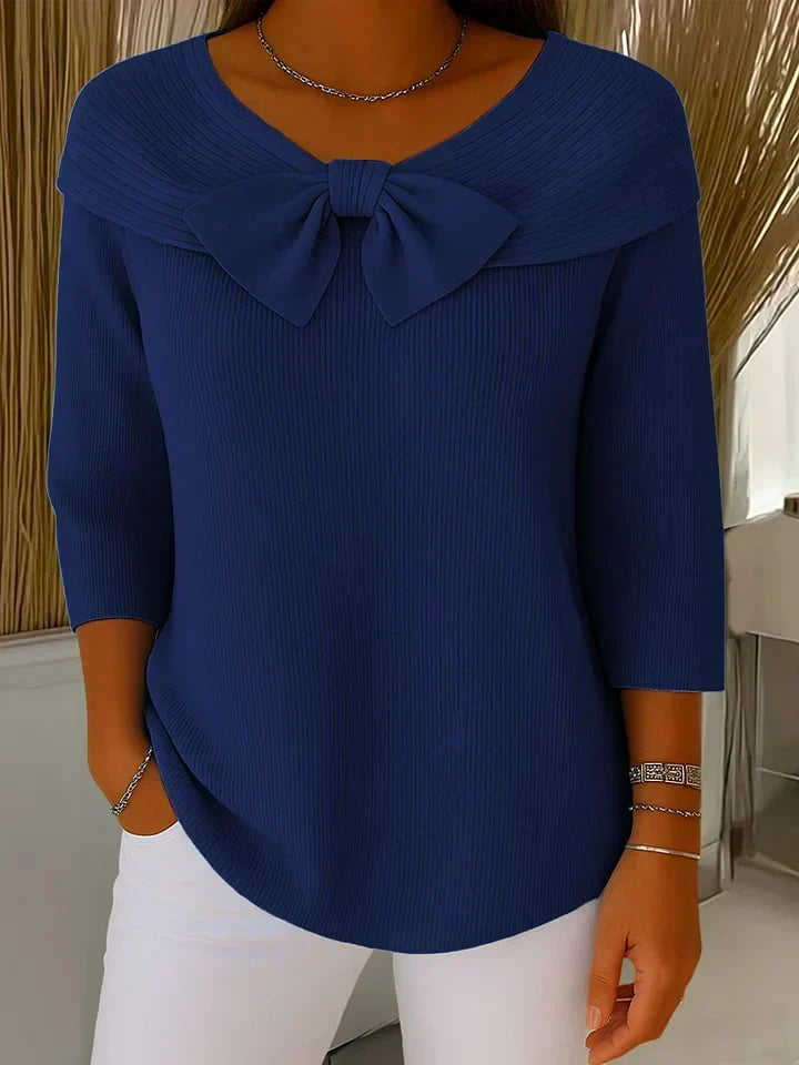 Sixtine™ | Haut Élégant en Tricot avec Nœud