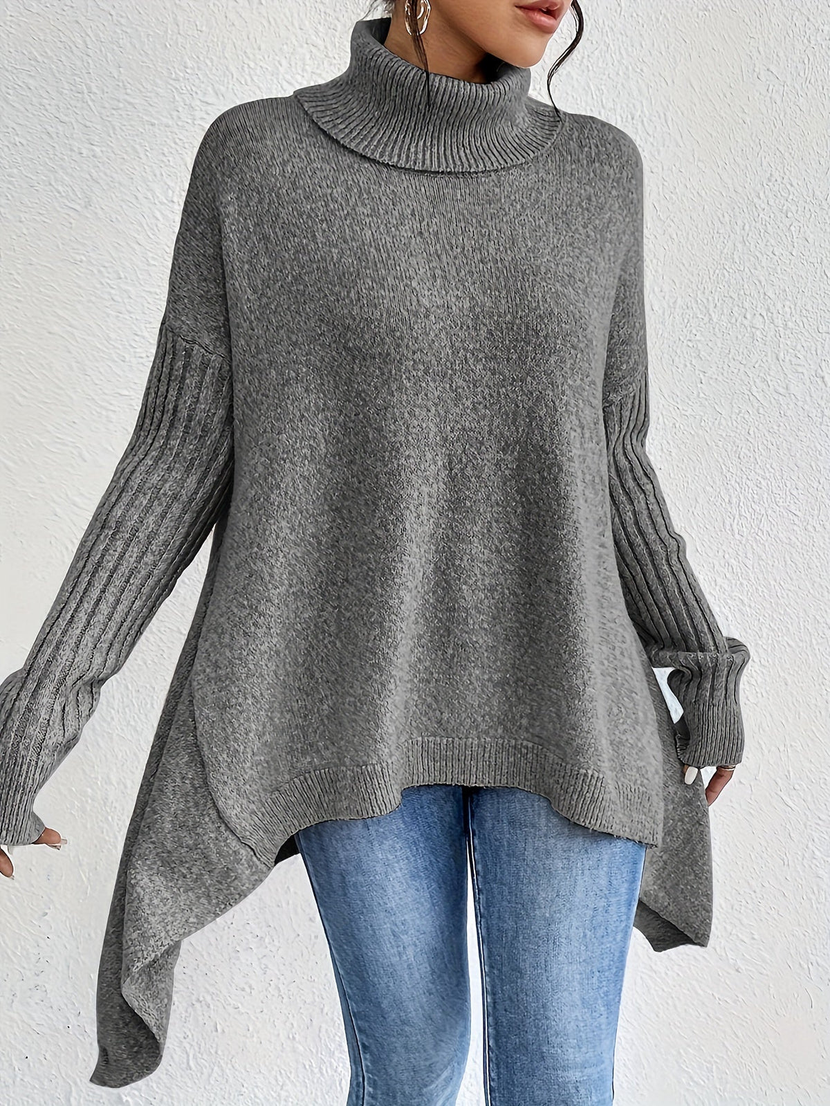 Léïna™ – Le Pull Col Montant Doux & Décontracté