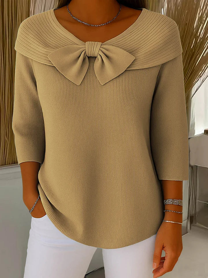 Sixtine™ | Haut Élégant en Tricot avec Nœud