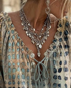 Iris™ | Blouse à Pois avec Col en V