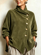 Capucine | Pull en velours côtelé à col montant