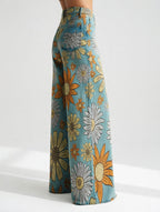 Florivane™ — Pantalon large floral rétro élégant